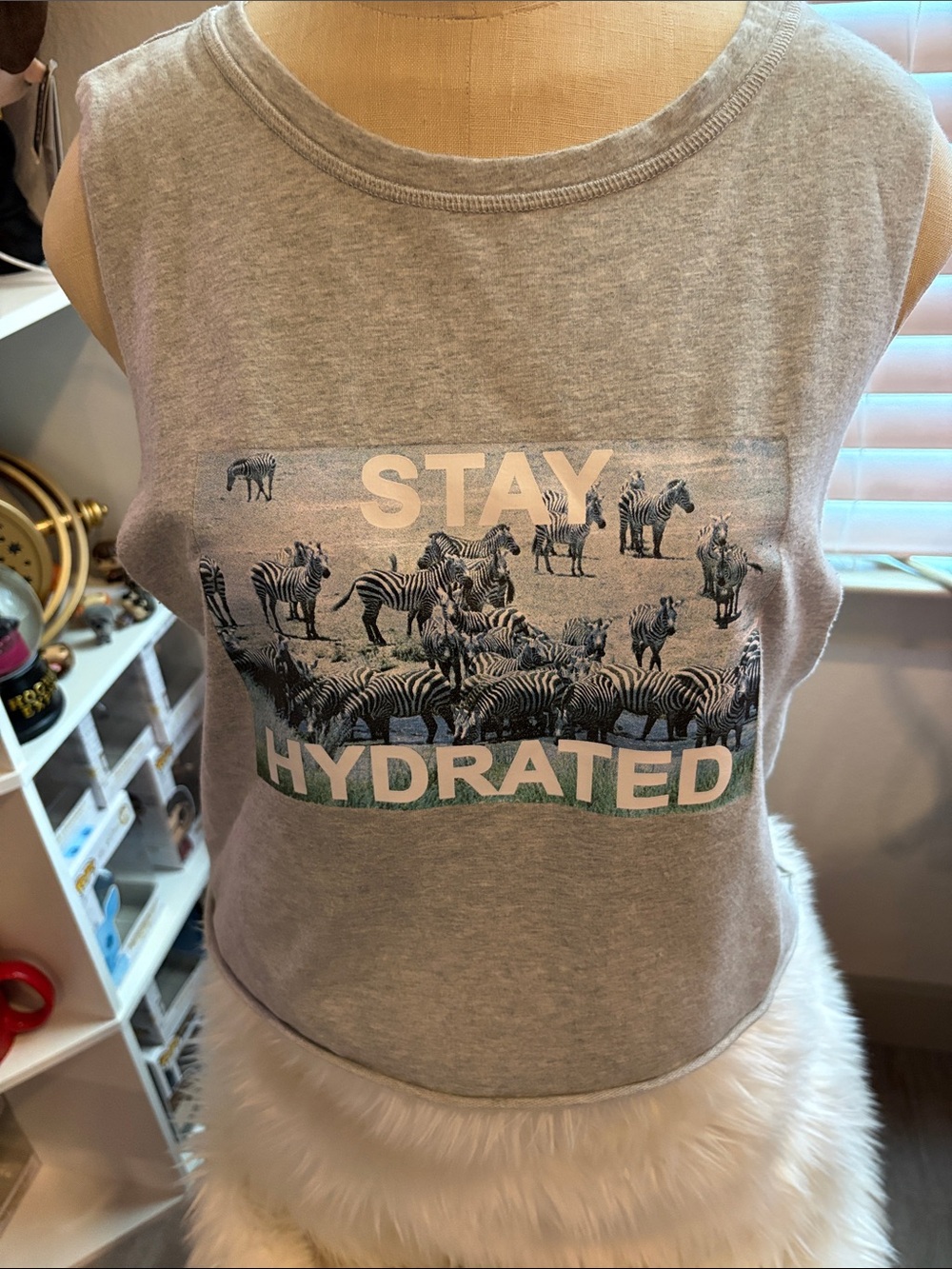 aerie Offline Tag Detail Tee - Gray & White